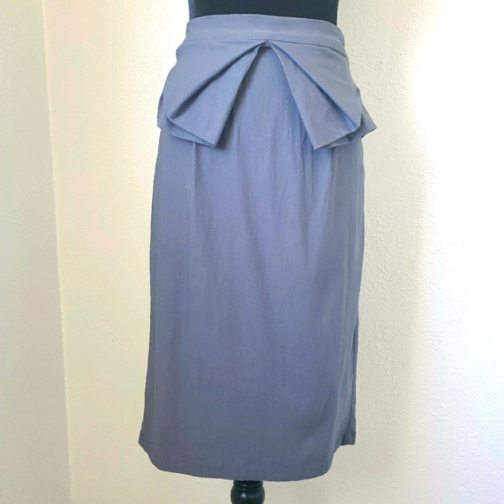 SOLD- Grace Karin grey Large Bow ruffle pencil skirt
